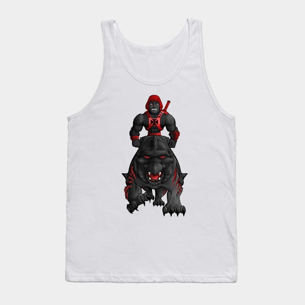 Anti Eternia He-Man and Battlecat Tank Top by EMBoyd ART